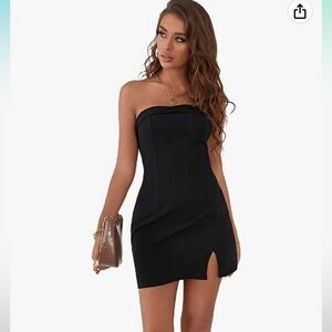 New without Tags‎ Wdirara Brand Black Strapless Tube BodyCon Mini Dress Large